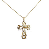 0.50 CTW Diamond Cross Necklace 14k Yellow Gold