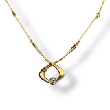 0.07ct. Diamond Necklace 14k Yellow Gold