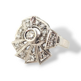 0.42 CTW Diamond Ring 18k White Gold - Size 4.75