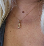 1.35Ct Morganite & Diamond Pendant Necklace 14k Rose Gold
