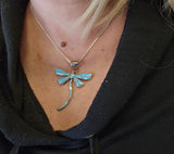 Sterling Silver Turquoise Dragonfly Necklace