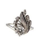 0.74 CTW Diamond Engagement Ring 18k White Gold - Size 6.25