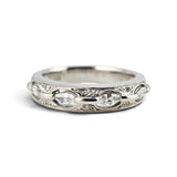 0.37 CTW Marquise Diamond Wedding Band 14k White Gold Size 6.25
