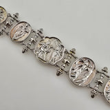 Sterling Silver Greek Scenic Relief Panel Bracelet