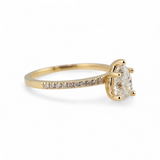 0.89 CTW Pear Cut Diamond Engagement Ring 14k Yellow Gold - Size 6.5