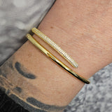 Sterling Silver Cubic Zirconia Bypass Bracelet