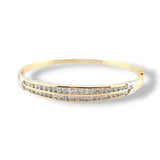 1.80 CTW Diamond Bangle Bracelet 14k Yellow and White Gold
