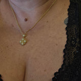 0.34 CTW Diamond Clover Cluster Necklace 14k Yellow Gold
