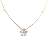 0.38 CTW Diamond Floral Pendant Necklace 14k Yellow Gold