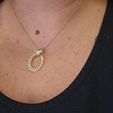 Sterling Silver Gold Vermeil Cubic Zirconia Snake Necklace