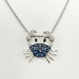 Sterling Silver Cubic Zirconia Crab Necklace