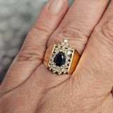 0.71CT Sapphire And Diamond Ring 14k Yellow Gold - Size 7.5