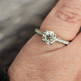 1.55 CTW Diamond Engagement Ring 14k White Gold - Size 6.5