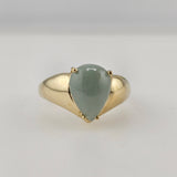 Imperial Jade Ring 14k Yellow Gold - Size 9