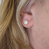 0.82 CTW Diamond Cluster Stud Earrings 18k Yellow Gold