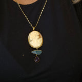 Sterling Silver Gold Vermeil Cameo Necklace