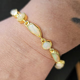 Sterling Silver Gold Vermeil Opal Bracelet