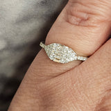 0.36 CTW Baguette & Round Diamond Ring 18k White Gold - Size 6.75