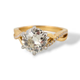 2.35 CTW Old European Diamond Engagement Ring 18k Yellow Gold & Platinum - Size 7.25