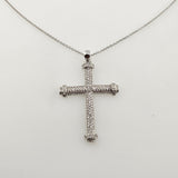 Sterling Silver Cubic Zirconia Cross Necklace