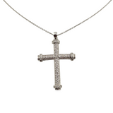 Sterling Silver Cubic Zirconia Cross Necklace