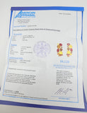 1.19 CTW Ruby and Diamond Geometric Hoop Earrings 14k Yellow Gold