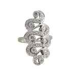 1.10 CTW Diamond Cluster Ring 14k White Gold Size 7.5