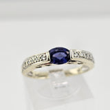 0.56 CT. Tanzanite and Diamond Ring 14k White Gold - Size 9