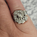 0.42 CTW Diamond Ring 18k White Gold - Size 4.75