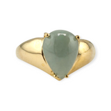 Imperial Jade Ring 14k Yellow Gold - Size 9