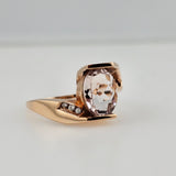 2.39Ct Morganite and Diamond Ring 14k Rose Gold - Size 6.25