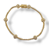 1.36 CTW Diamond Station Bracelet 18k Yellow Gold