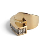 2.14 CTW Baguette Diamond Modernist Ring 14k Yellow Gold - Size 7.5