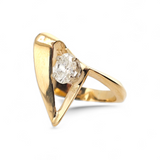 0.52Ct Diamond Solitaire Engagement Ring 14k Yellow Gold - Size 4.25