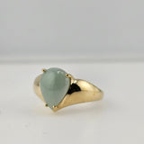 Imperial Jade Ring 14k Yellow Gold - Size 9