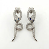 Sterling Silver Cubic Zirconia Snake Earrings