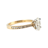 1.25 CTW Oval Brilliant Cut Diamond Engagement Ring 14k Yellow Gold Platinum - Size 6.75