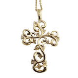 0.50 CTW Diamond Cross Necklace 14k Yellow Gold