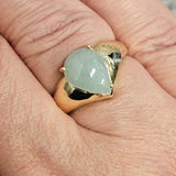 Imperial Jade Ring 14k Yellow Gold - Size 9