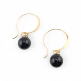 Black Onyx Earrings 14k Yellow Gold
