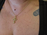 0.50 CTW Diamond Cross Necklace 14k Yellow Gold