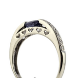 0.56 CT. Tanzanite and Diamond Ring 14k White Gold - Size 9