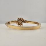 0.52 CTW Diamond Bangle Bracelet 14k & 10k White and Yellow Gold