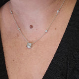 Sterling Silver Asscher Cut Cubic Zirconia Necklace