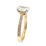 1.25 CTW Oval Brilliant Cut Diamond Engagement Ring 14k Yellow Gold Platinum - Size 6.75