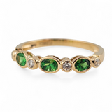 0.51 CTW Tsavorite and diamond Ring 14k Yellow Gold - Size 8