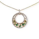 0.36 CTW Emerald And Diamond Pendant Necklace 14k Yellow Gold
