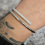 Sterling Silver Cubic Zirconia Bypass Bracelet
