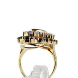 Garnet and Opal Halo Ring 10k Yellow Gold - Size 4.5