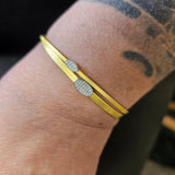 Sterling Silver Gold Vermeil Cubic Zirconia Cuff Bracelet